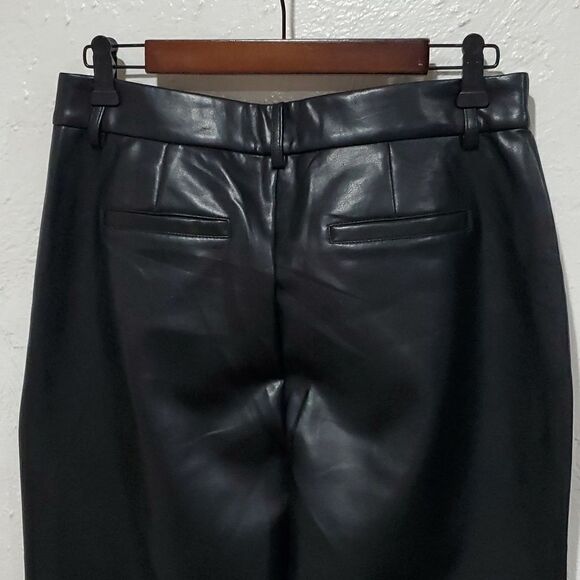 Bagatelle Black Faux Leather Cropped Flare Pants Size M - Picture 9 of 14